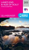 Landranger 203 Lands End and Isles of Scilly, St Ives and Liz Map